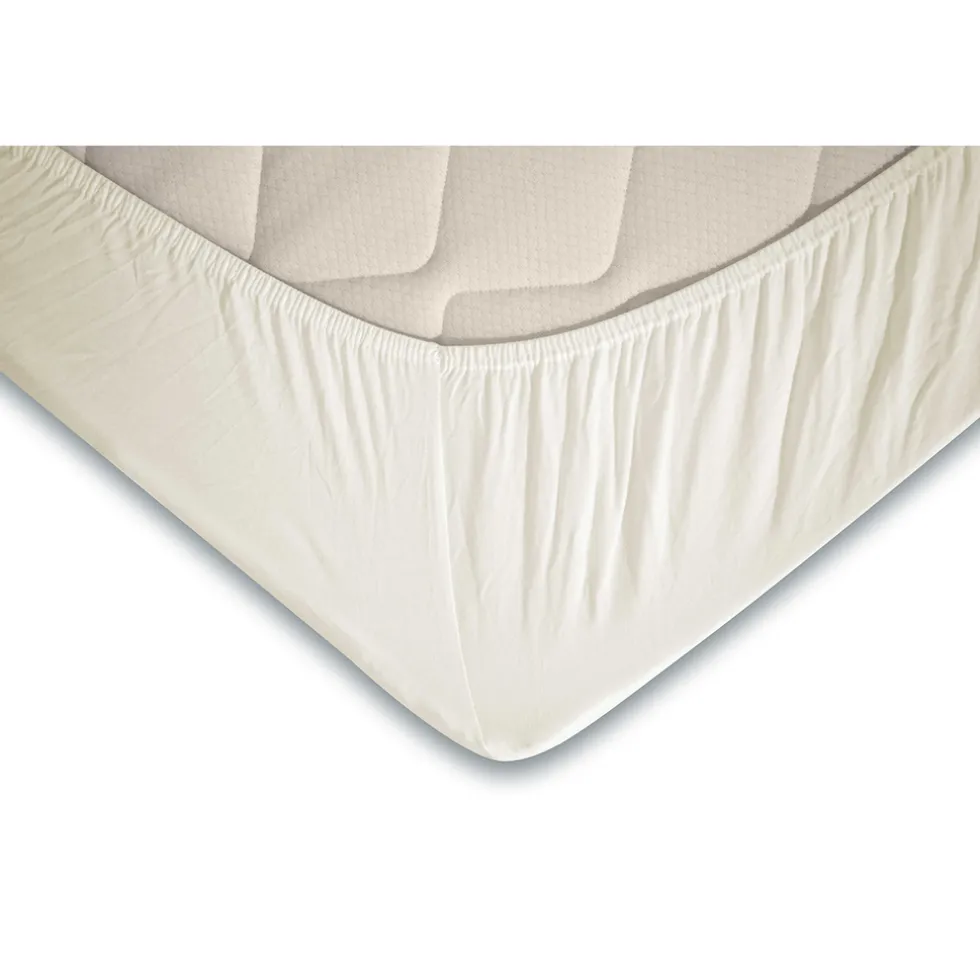Elegance Topper Hoeslaken Jersey Katoen Stretch - ivoor 160x200cm