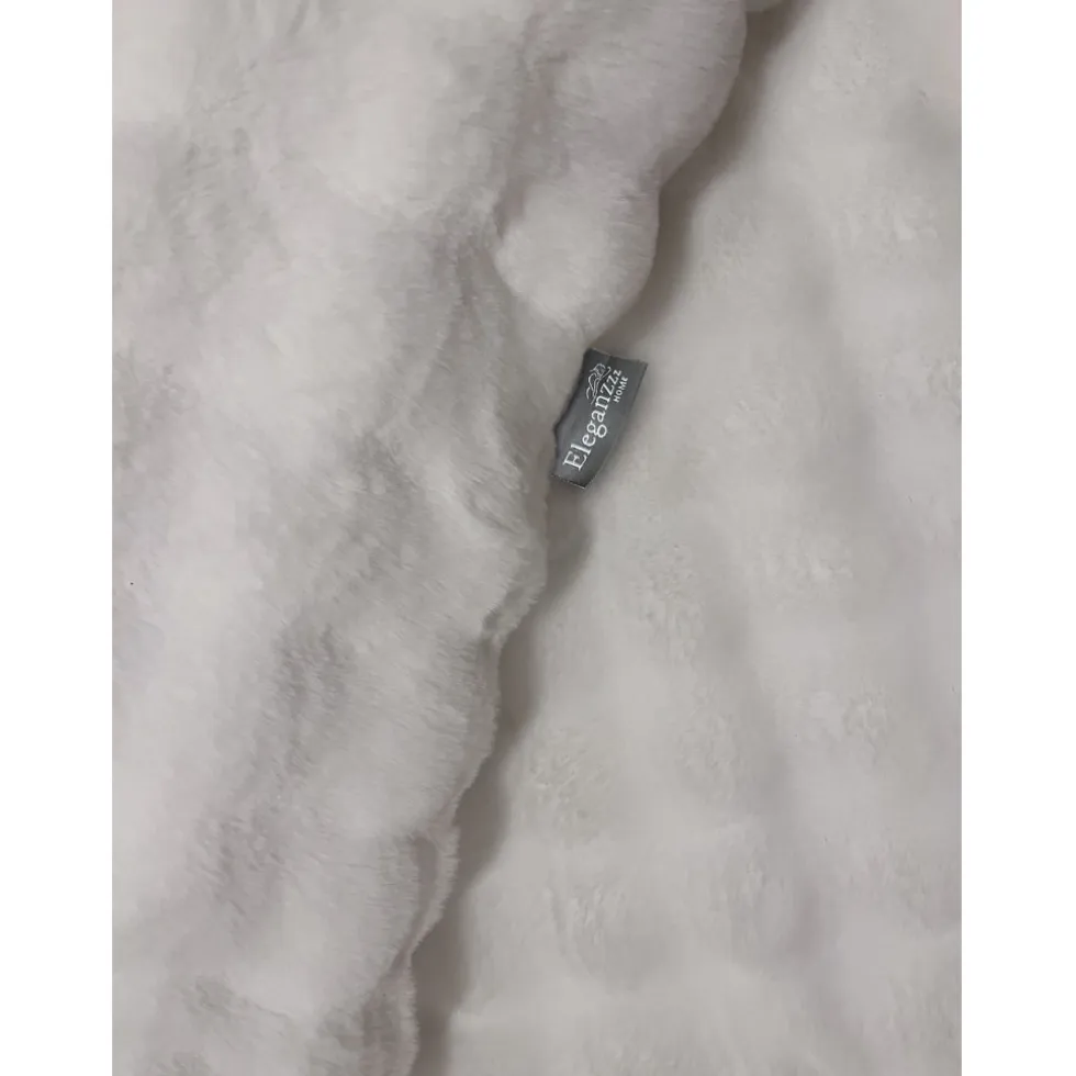 Eleganzzz Dekbedovertrek Bubble Pom Pom Rabbit Fur - off white 240x200/220cm