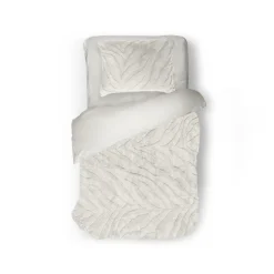 Eleganzzz Dekbedovertrek Bubble Pom Pom Rabbit Fur - off white 140x200/220cm