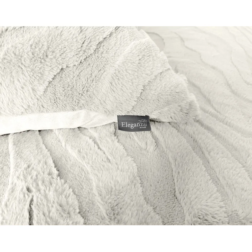 Eleganzzz Dekbedovertrek Bubble Pom Pom Rabbit Fur - off white 140x200/220cm