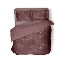 Eleganzzz Dekbedovertrek Crushed Velvet - rose 200x200/220cm