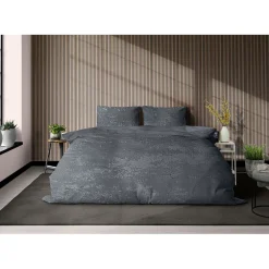 Eleganzzz Dekbedovertrek 3D Embossed Velvet Wave - dark grey 200x200/220cm