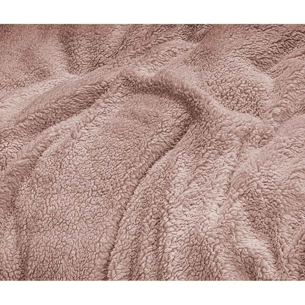 Eleganzzz Dekbedovertrek Teddy Pluche - light pink 200x200/220cm
