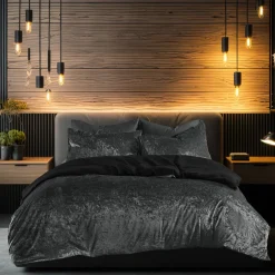 Eleganzzz Dekbedovertrek Crushed Velvet - black 140x200/220cm