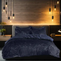 Eleganzzz Dekbedovertrek Crushed Velvet - royale blue 140x200/220cm