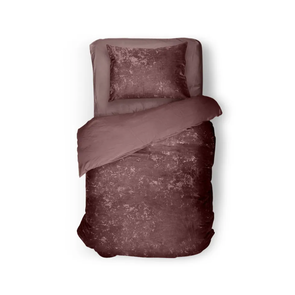 Eleganzzz Dekbedovertrek Crushed Velvet - rose 140x200/220cm