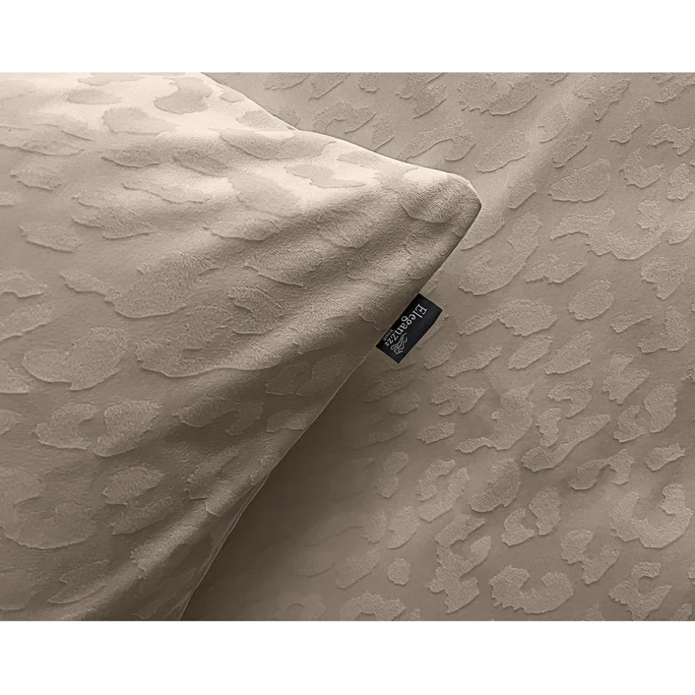 Eleganzzz Dekbedovertrek Micro Mink Leopard - royal sand 140x200/220cm