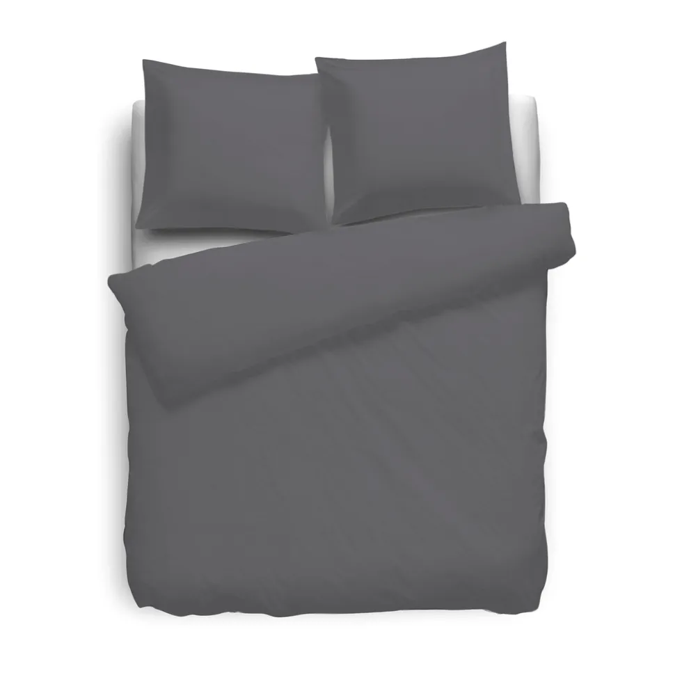 Eleganzzz Dekbedovertrek Flanel Uni - antraciet 240x200/220cm