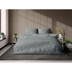 Eleganzzz Dekbedovertrek Marbel Foil Velvet - grey 200x200/220cm