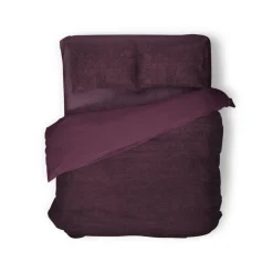 Eleganzzz Dekbedovertrek Teddy Pluche - bordeaux 200x200/220cm