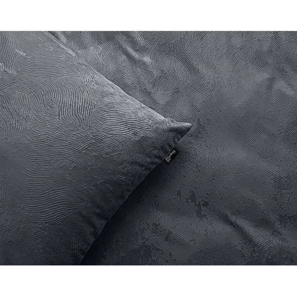 Eleganzzz Dekbedovertrek 3D Embossed Velvet Wave - dark grey 140x200/220cm