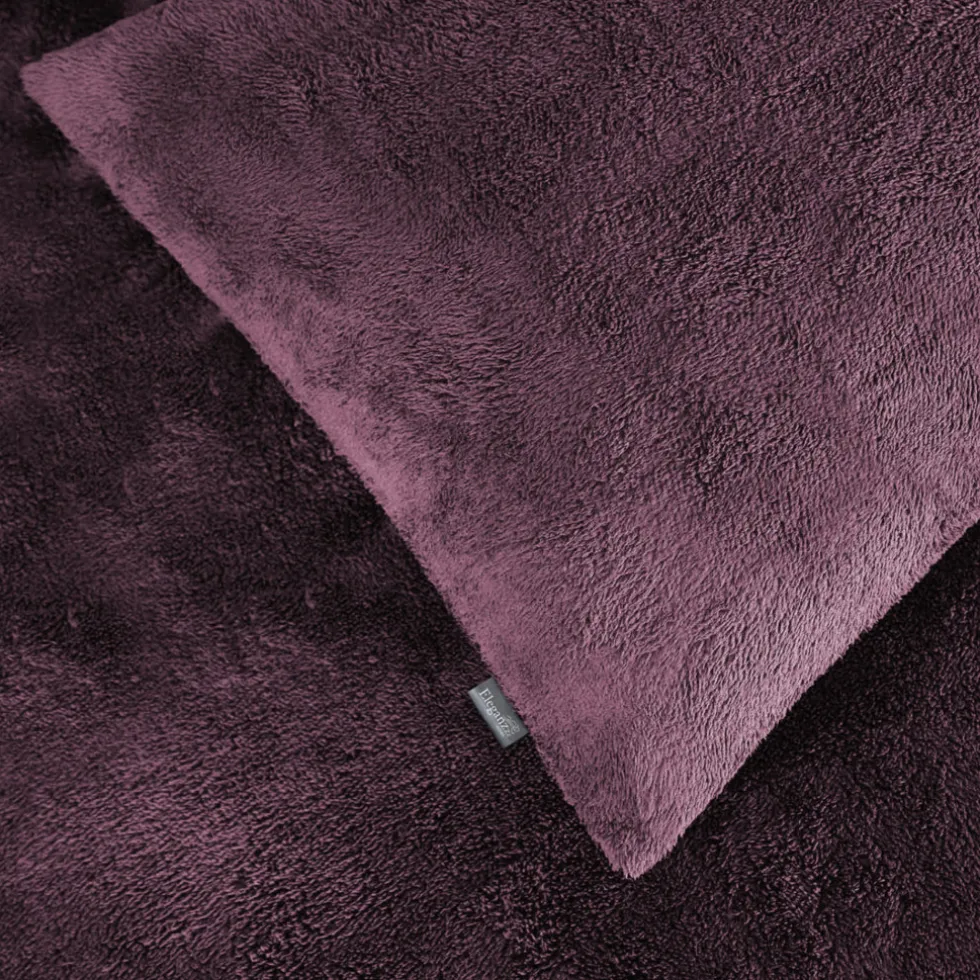 Eleganzzz Dekbedovertrek Teddy Pluche - bordeaux 240x200/220cm