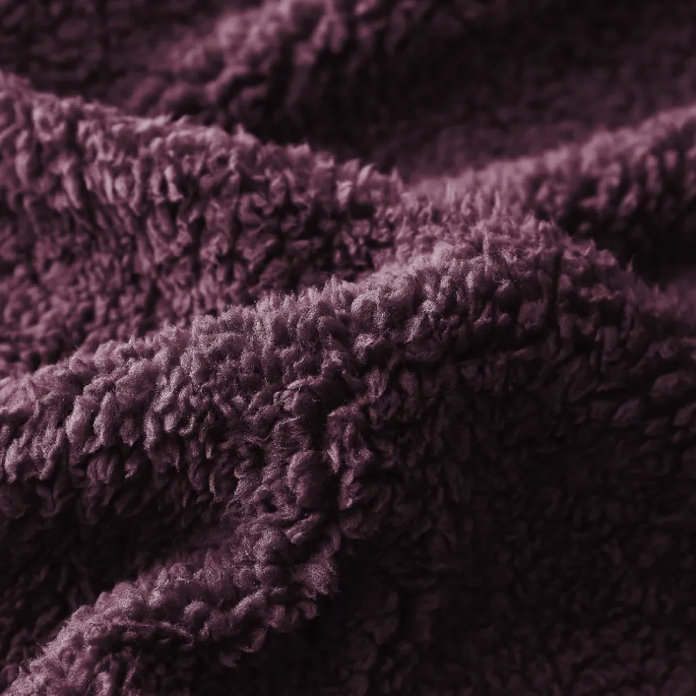 Eleganzzz Dekbedovertrek Teddy Pluche - bordeaux 240x200/220cm