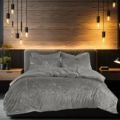 Eleganzzz Dekbedovertrek Crushed Velvet - dark grey 140x200/220cm