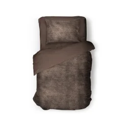Eleganzzz Dekbedovertrek Flanel Fleece - brown 140x200/220cm