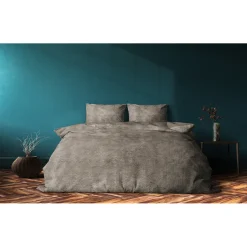 Eleganzzz Dekbedovertrek Flanel Fleece - taupe grey 200x200/220cm