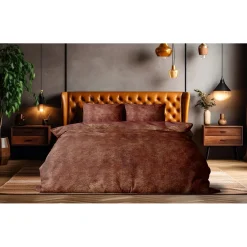 Eleganzzz Dekbedovertrek Flanel Fleece - rose brown 140x200/220cm