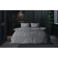 Eleganzzz Dekbedovertrek Flanel Fleece - dark grey 240x200/220cm