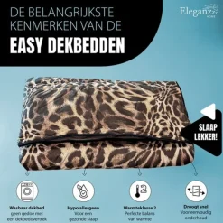 Eleganzzz Eazy Dekbed Zonder Overtrek Microvezel - leopard 240x200