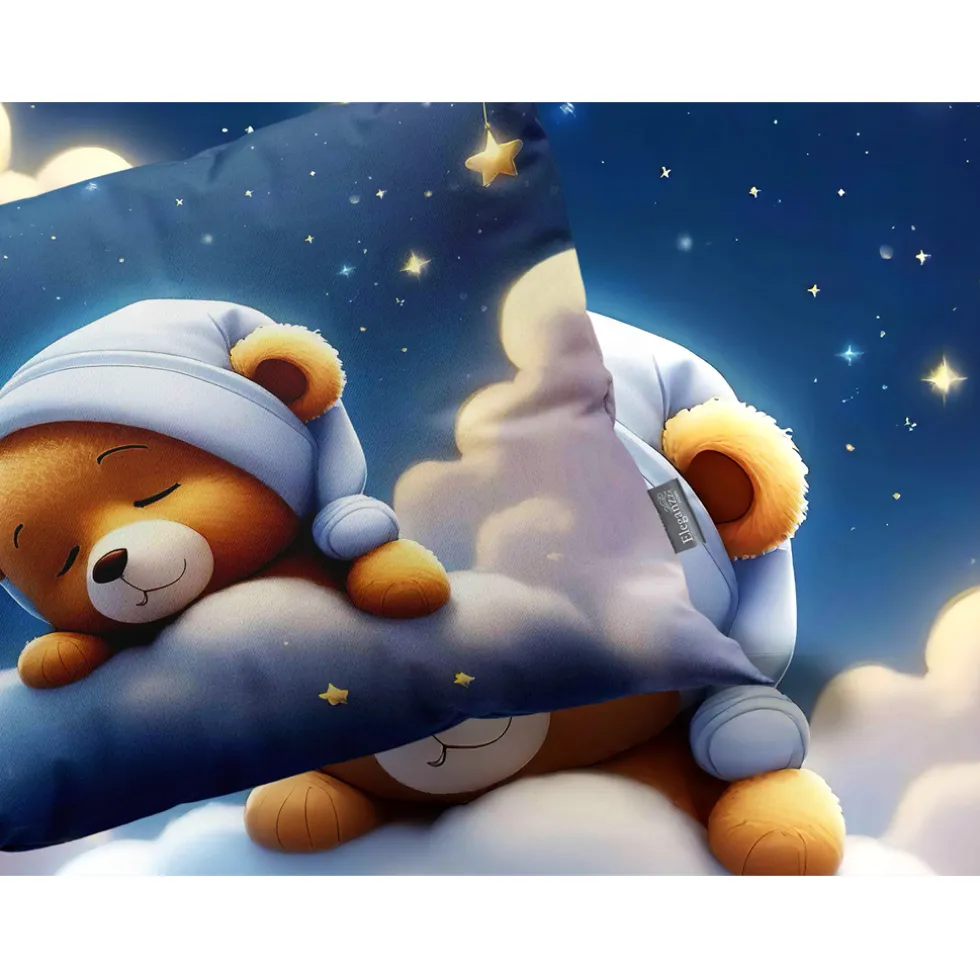 Eleganzzz Kinder Dekbedovertrek Micropercal Snuggle Bear - blue 140x220/240cm