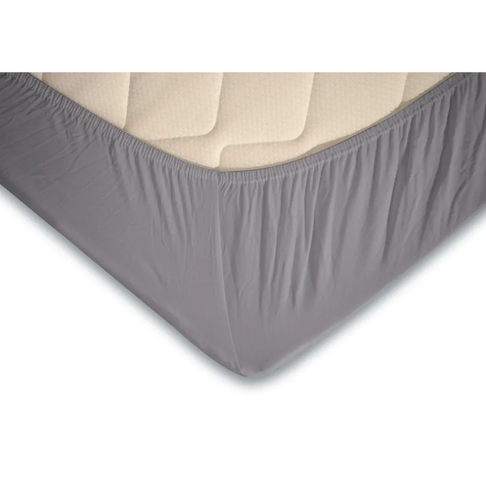 Eleganzzz Topper Hoeslaken Jersey Katoen Stretch - licht grijs 140x210/220cm - 160x200cm
