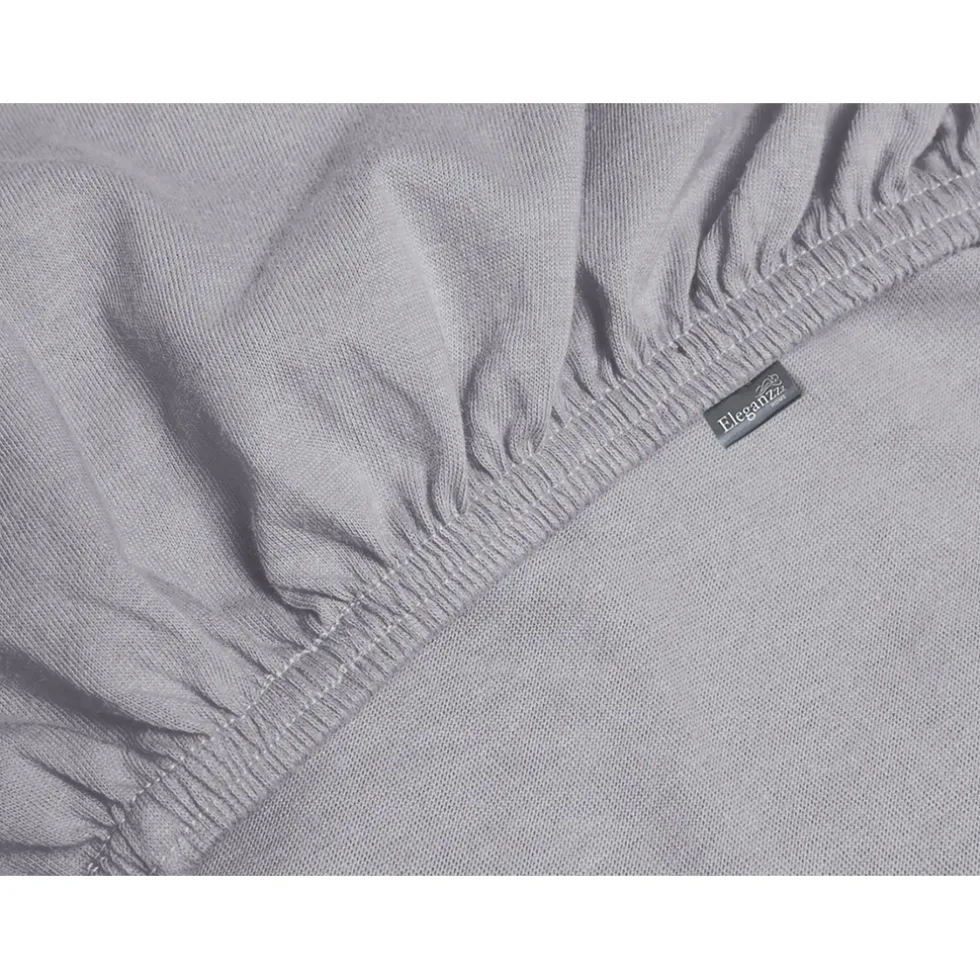 Eleganzzz Topper Hoeslaken Jersey Katoen Stretch - licht grijs 140x210/220cm - 160x200cm