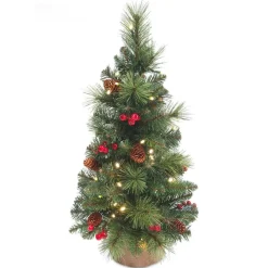 Everyday Miniature Pine cone & Berry tree verlichte tafelkerstboom