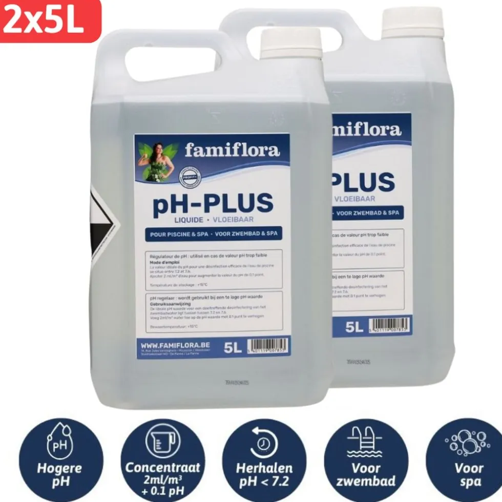 Famiflora pH-plus vloeibaar 10L om pH waarde te verhogen