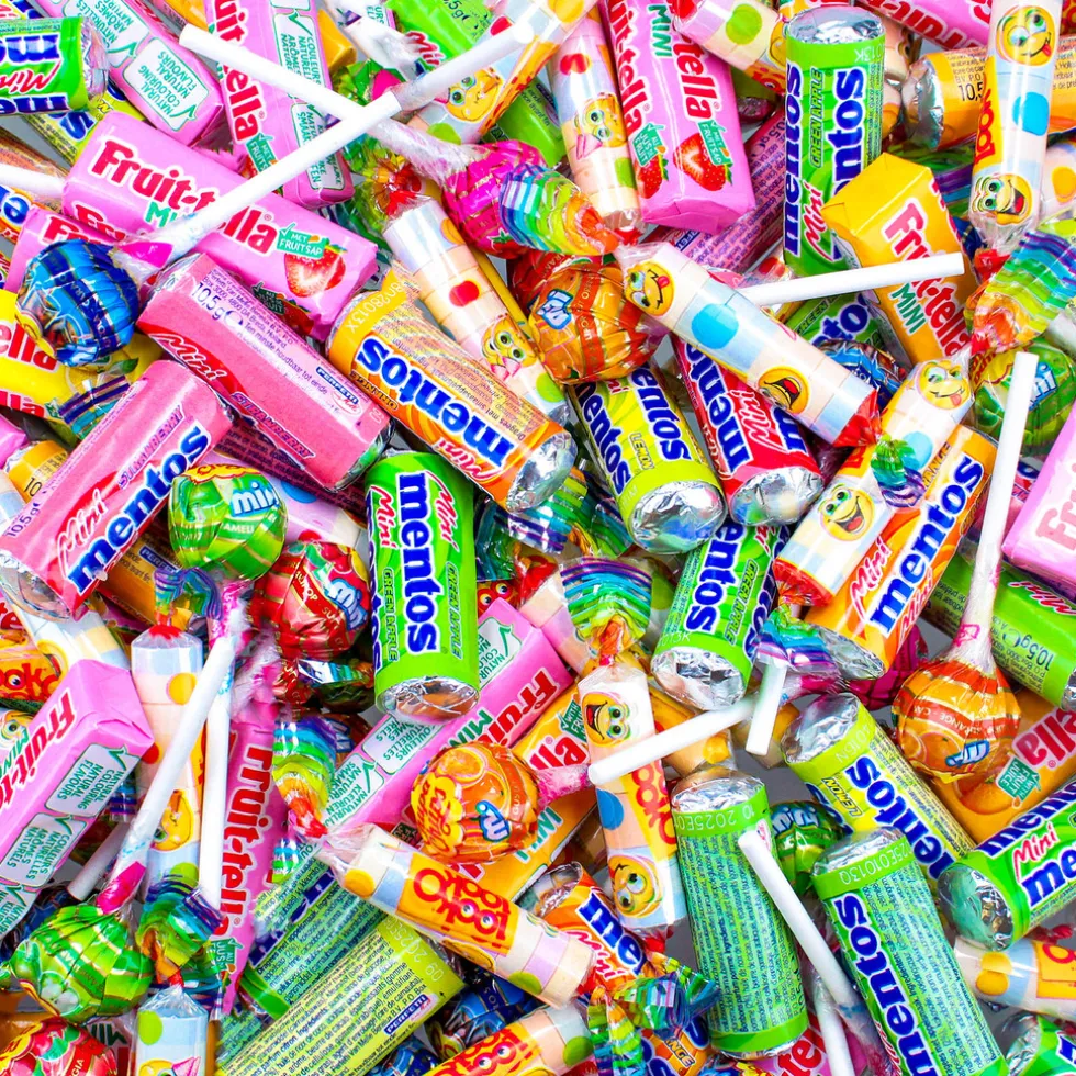 Fruit-tella, Mentos, Chupa Chups & Look-O-Look mini's strooigoed snoepmix XL