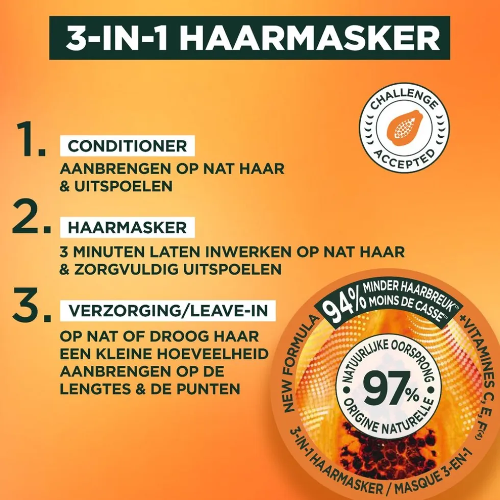 Garnier Fructis Color Repairing Papaya Hair Food 3-in-1 Haarmasker