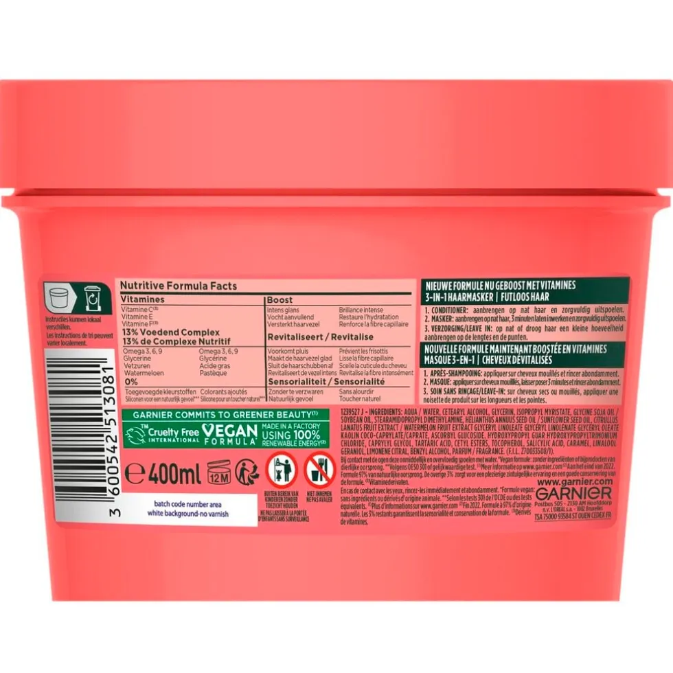 Garnier Fructis Watermelon Hair Food 3-in-1 Haarmasker
