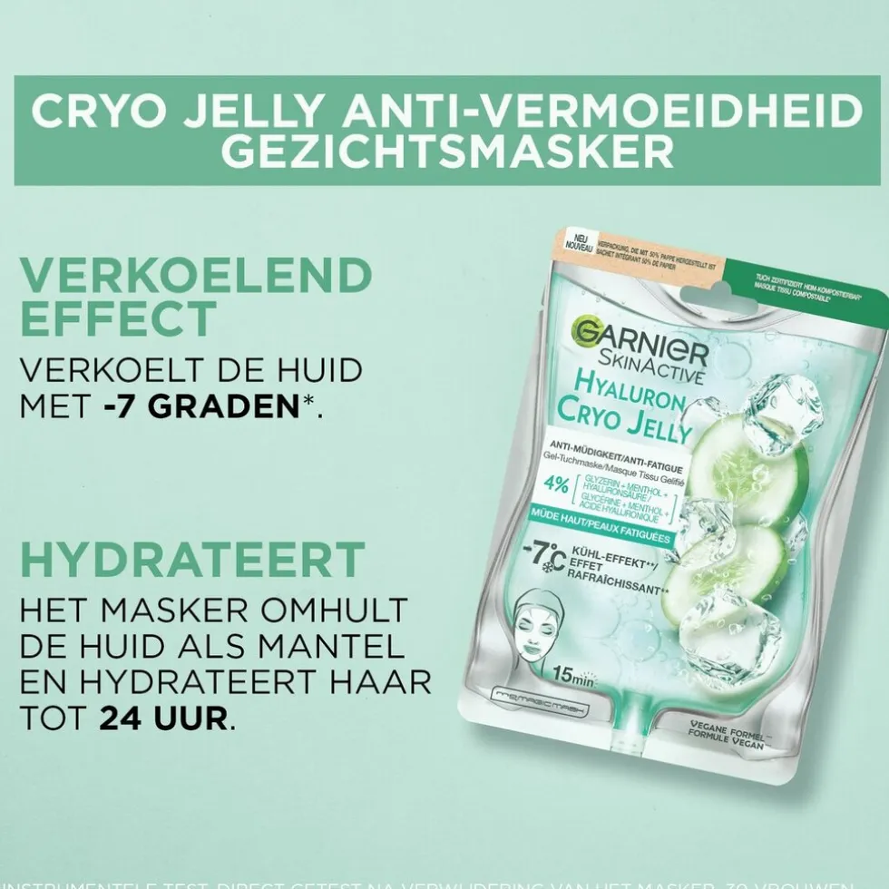 Garnier SkinActive Cryo Jelly Anti-Vermoeidheid Gezichtsmasker met Hyaluronzuur