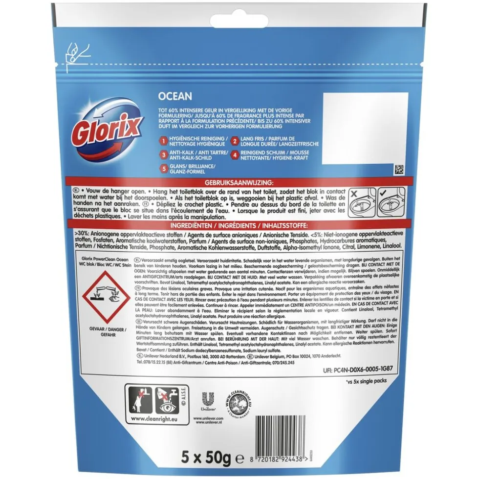 Glorix Power 5 Ocean Toiletblokken