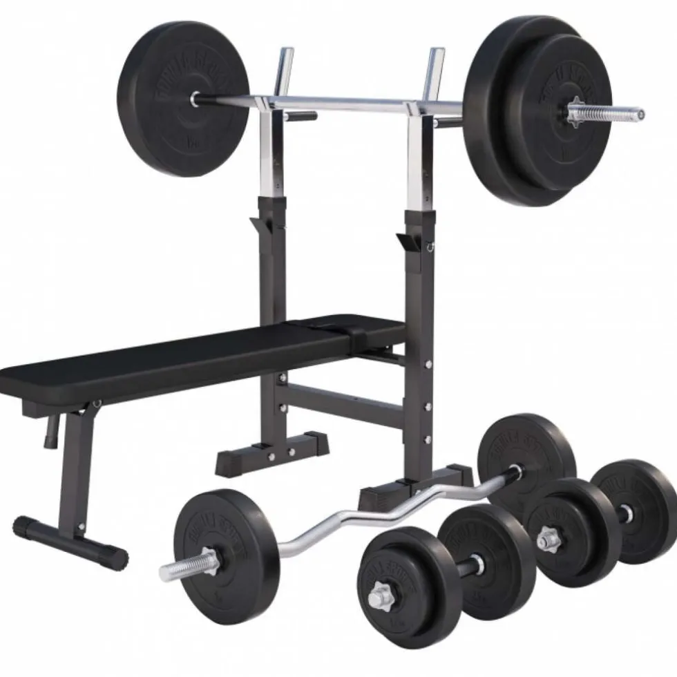 Gorilla Sports Halterbank met halterset
