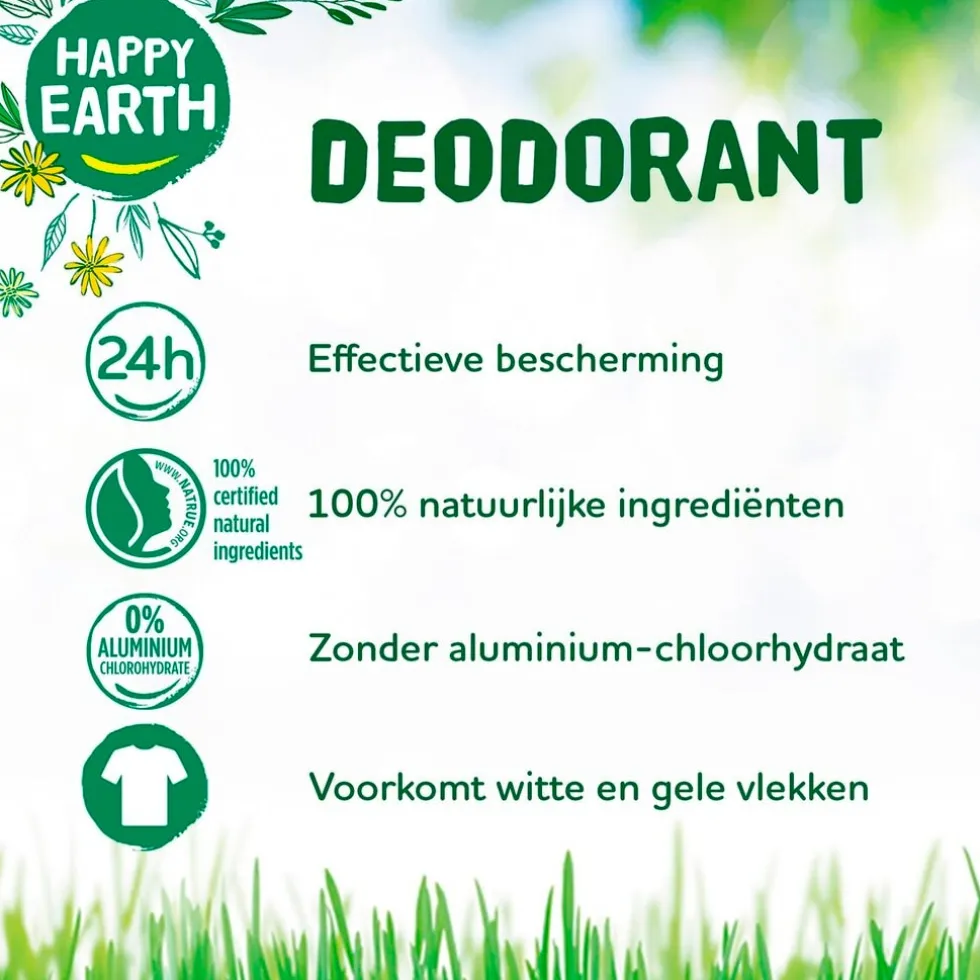Happy Earth 100% Natural Pure Crystal Geurloze Deodorant Stick