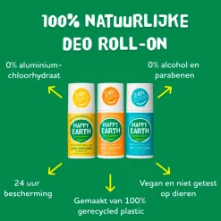 Happy Earth Rose Petitgrain Deodorant Roller
