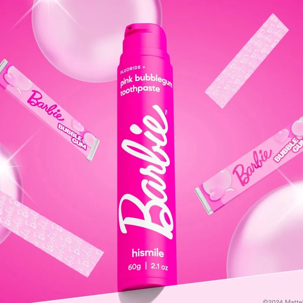 Hismile Barbie Pink Bubblegum Tandpasta