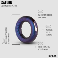 Hueman Saturn Vibrerende Cock/Ball Ring