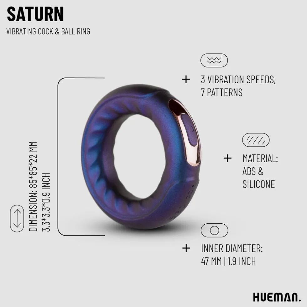 Hueman Saturn Vibrerende Cock/Ball Ring