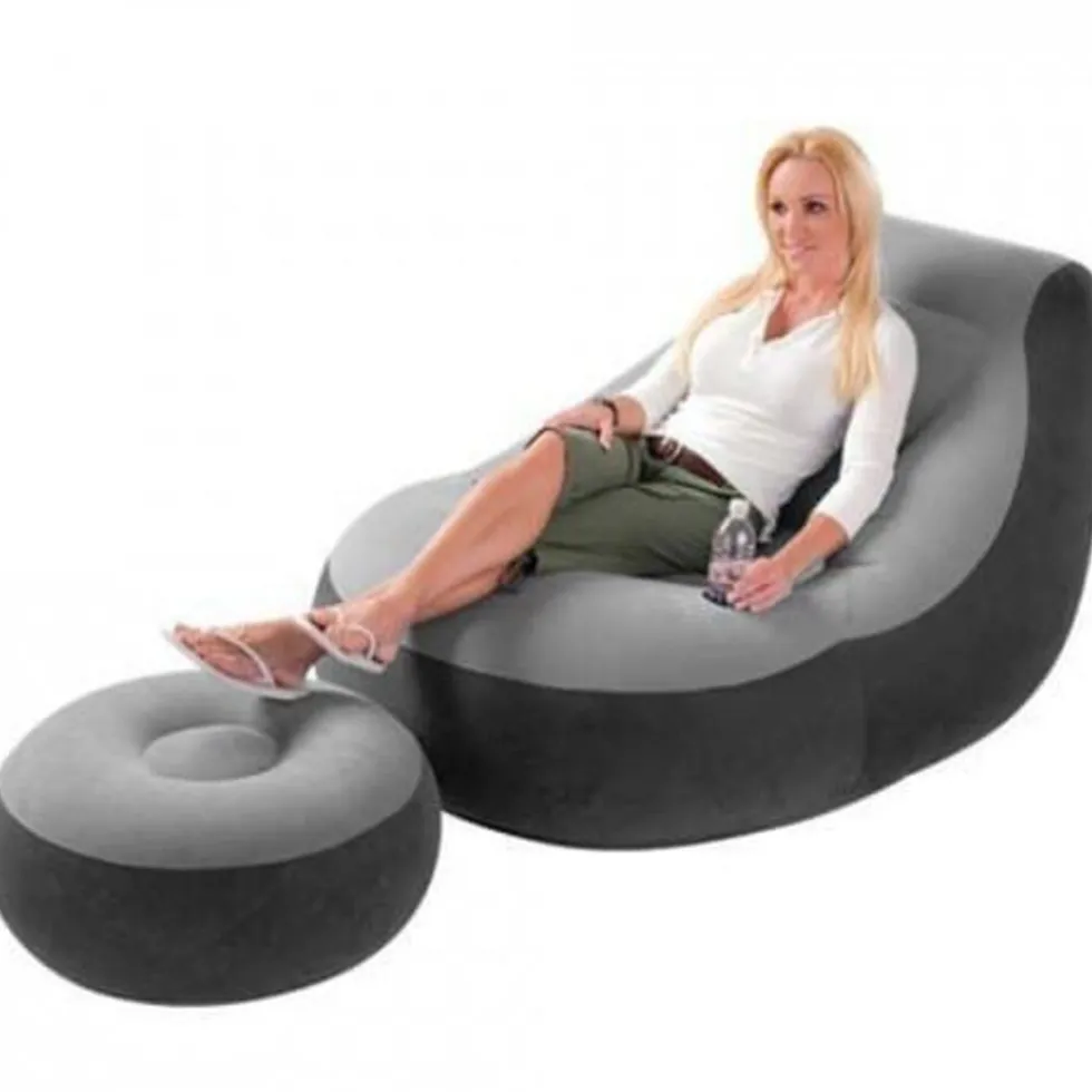 Intex Opblaasbare Loungestoel met poef