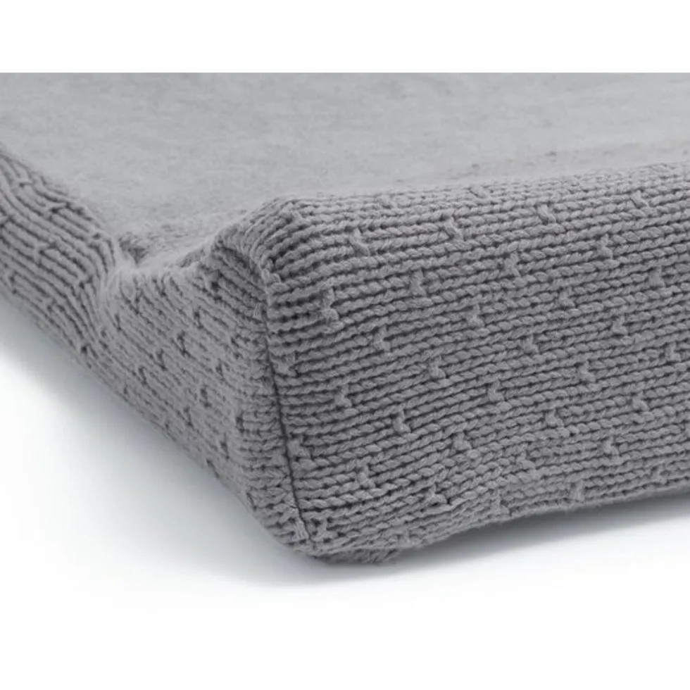 Jollein Bliss Knit Storm Grey 50 x 70 cm Aankleedkussenhoes