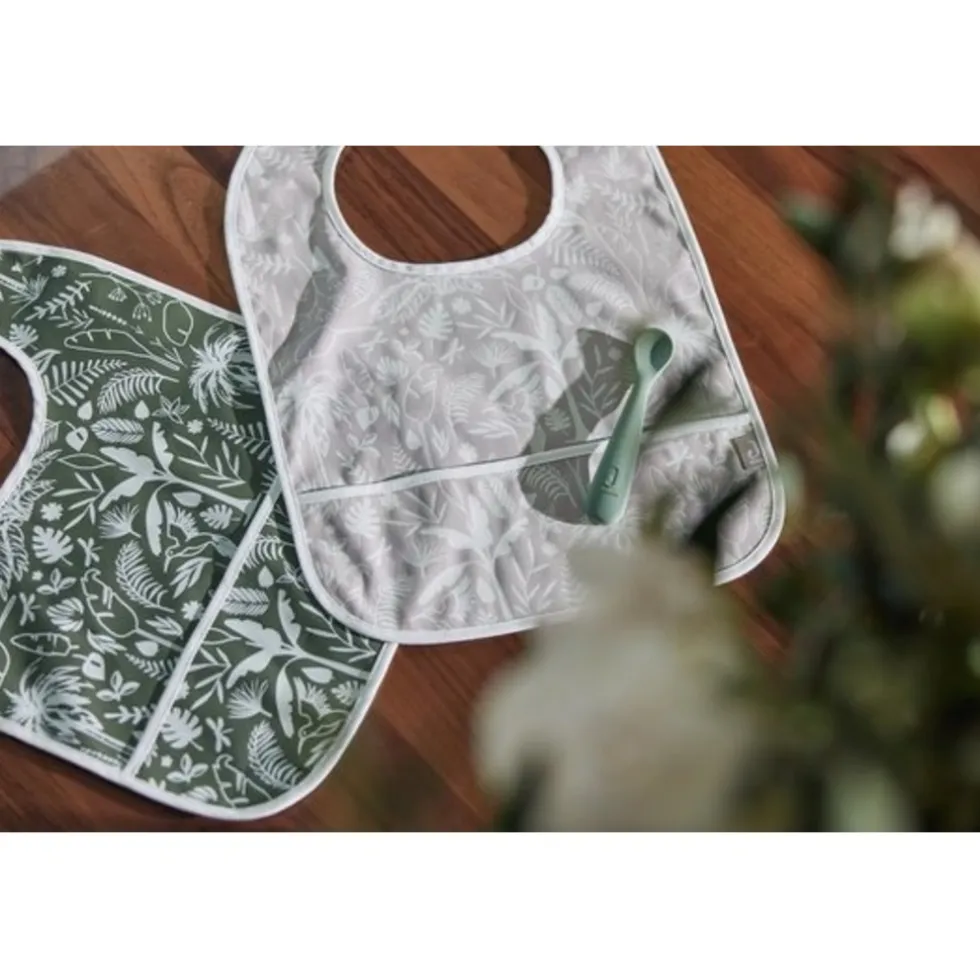 Jollein Botanical Leaf Green 2-pack Waterproof Slabber