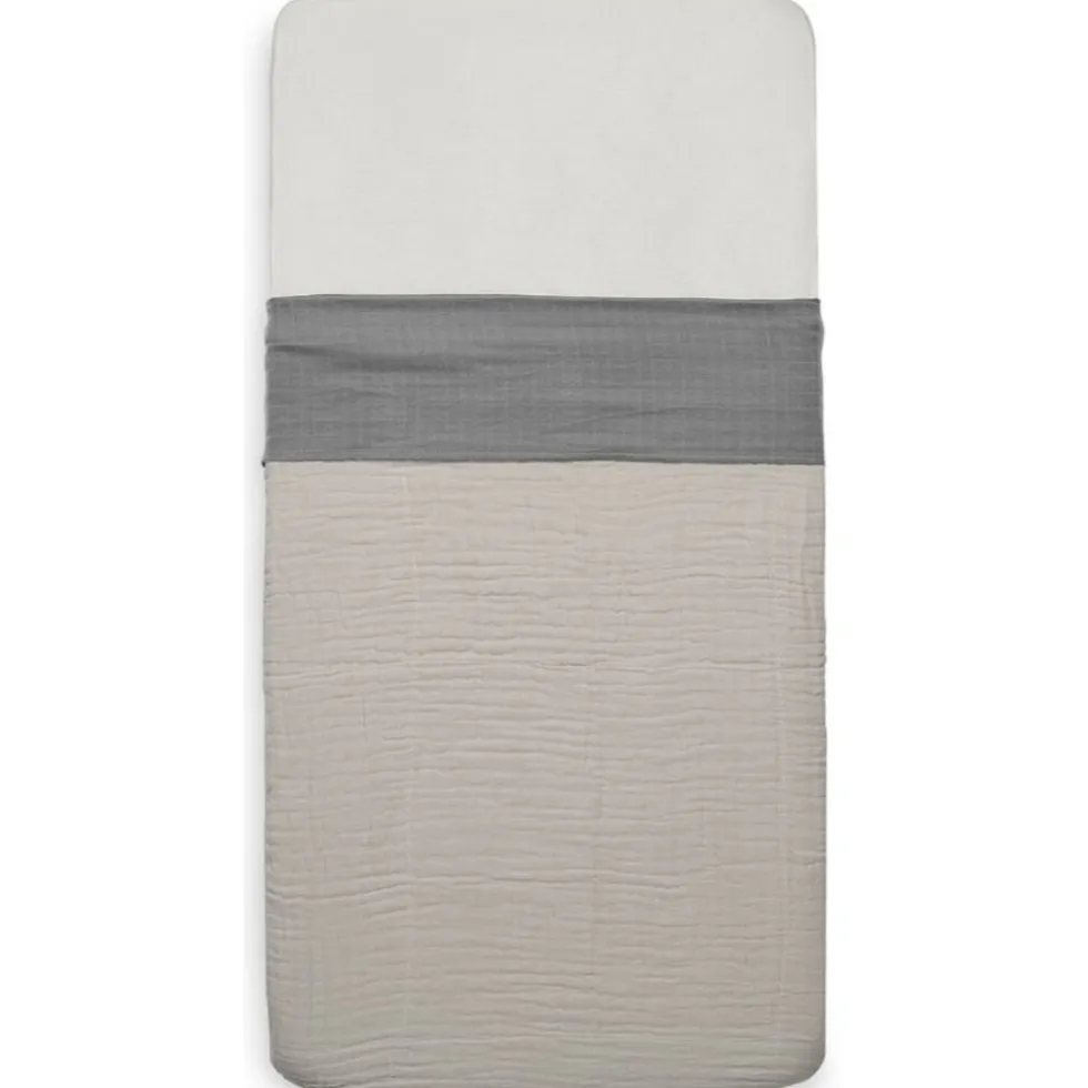 Jollein Wrinkled Cotton Storm Grey 120 x 150 cm Ledikantlaken