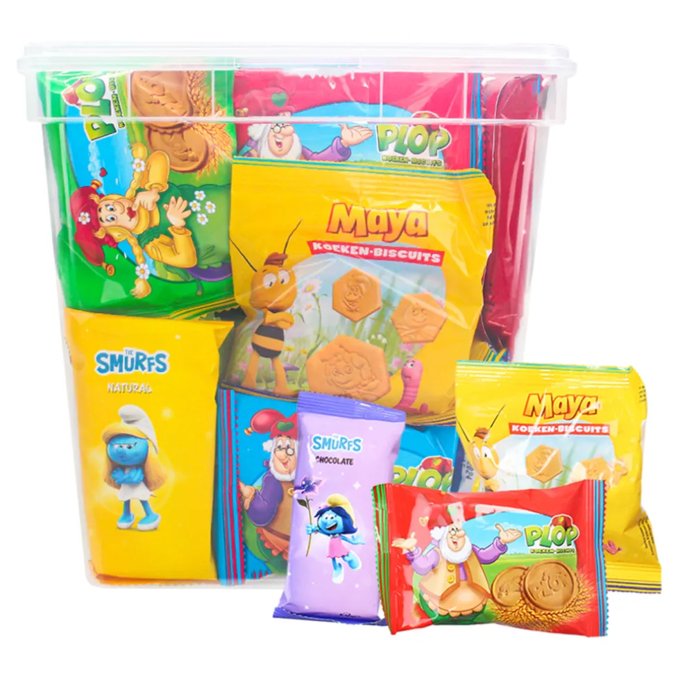 Kabouter Plop, Maya de bij en de Smurfen koekjesassortiment 44 stuks