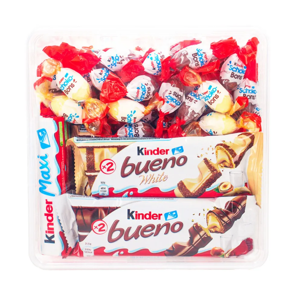 Kinder chocoladepakket: Kinder Bueno melk & wit, Maxi & Schokobons
