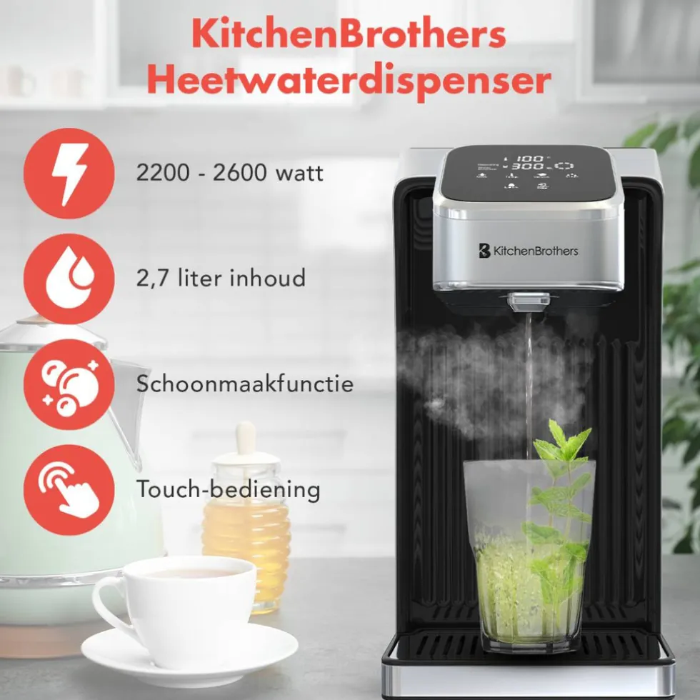 KitchenBrothers Heetwaterdispenser met Melkfunctie