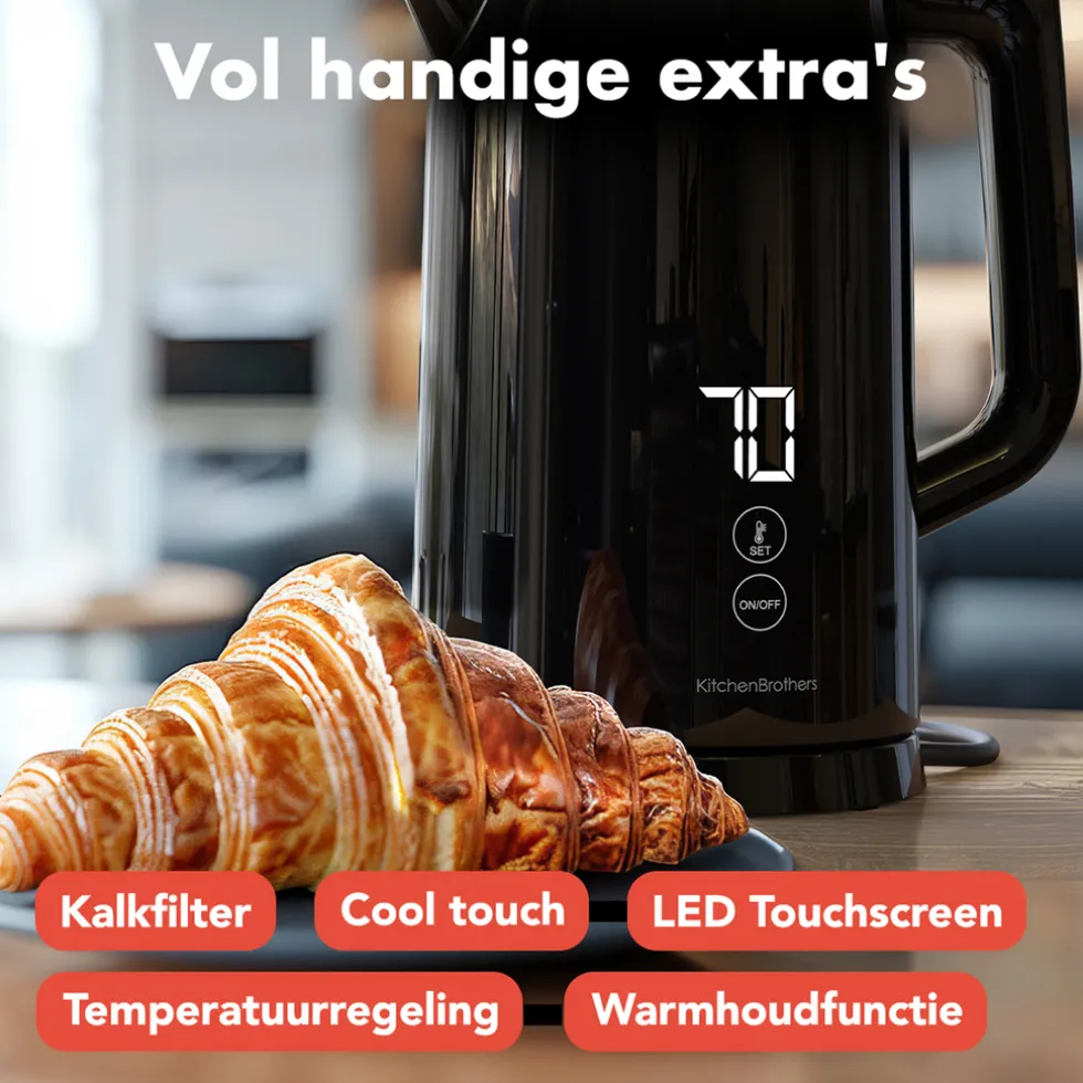 KitchenBrothers Waterkoker met Temperatuurregeling