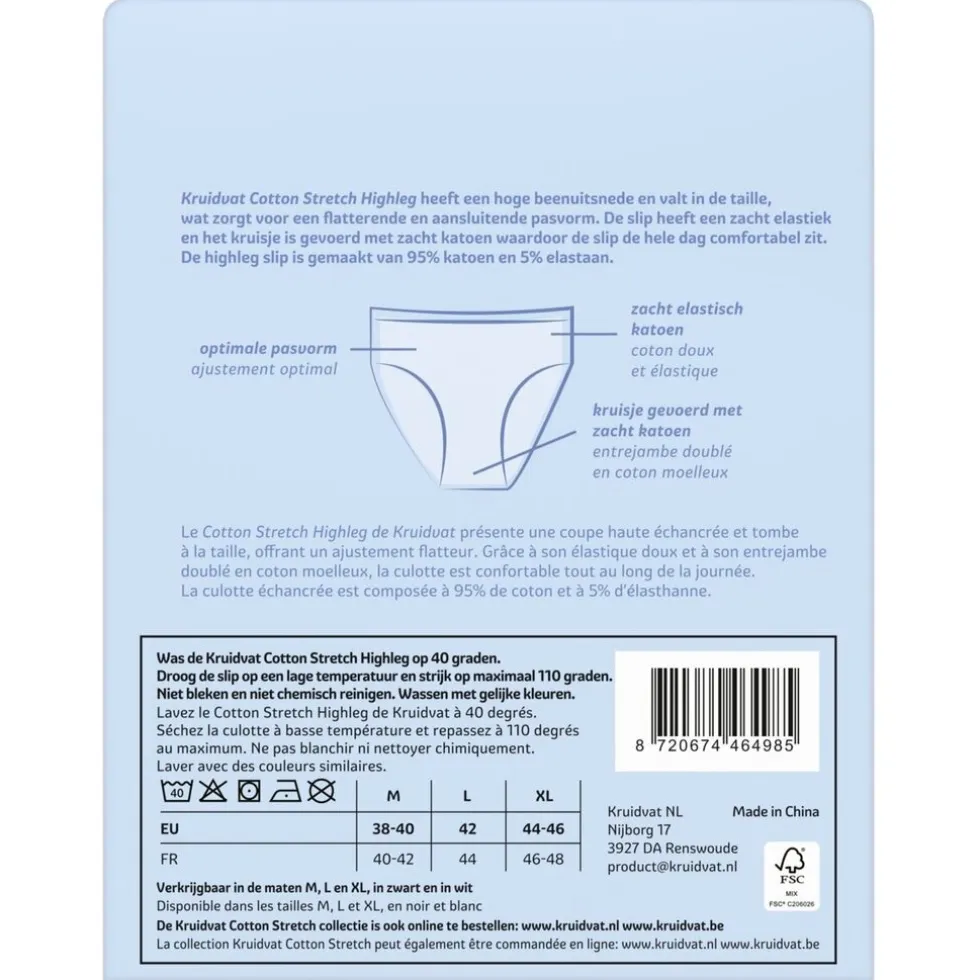 Kruidvat Cotton Stretch Highleg Damesslip