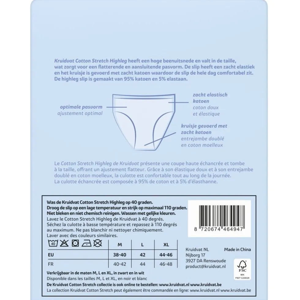 Kruidvat Cotton Stretch Highleg Damesslip