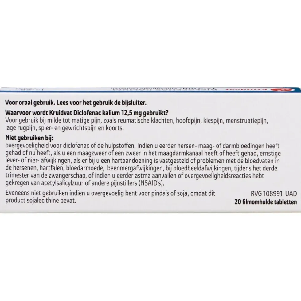 Kruidvat Diclofenac Kalium 12,5mg Filmomhulde Tabletten